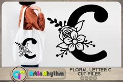 Floral letter C svg cut file / Botanical alphabet SVG Product Image 1