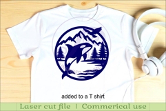 Orca, killer whale coastal scene wall sign svg laser cut 2 Product Image 3