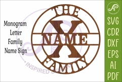 Monogram Family Letter X Name Sign SVG Product Image 3