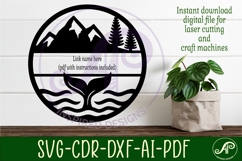 Whale tail name sign svg laser cut template Product Image 3