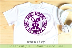 Don't worry be Hoppy Bunny wall sign svg laser cut Product Image 3