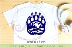 Bear paw print with Fishing wall sign Product Image 3