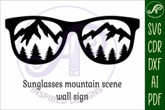 Sunglasses mountains scene laser cut wall sign Product Image 3