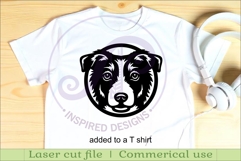 Border Collie Dog SVG Laser Cut File, Dog Face Wall Art Product Image 3