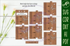 Butterfly personalized kids height chart in metric measure Product Image 3