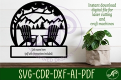 Adirondack chairs name wall art sign, SVG personalized Product Image 3