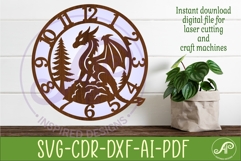 Dragon Wall Clock SVG for Laser Cutting, Fantasy Product Image 3