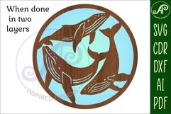 Whales wall art sign, SVG file. vector file Product Image 3