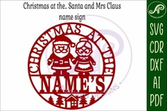 Christmas at the Family name sign laser cut Santa and Mrs C Product Image 3