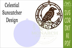 Raven Suncatcher SVG | celestial Window Hanger Laser Product Image 3