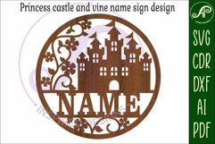 Castle name sign svg laser cut template Product Image 3