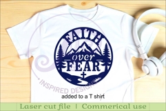 Faith Over Fear Mountain Wall Art SVG, Christian Laser Cut Product Image 3