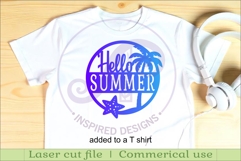 Hello Summer SVG Beach Wall Sign Laser Cut File Coastal Product Image 3