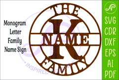 Monogram Family Letter K Name Sign SVG Product Image 3