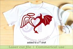 Angel and Devil Heart wall sign svg laser cut Product Image 3