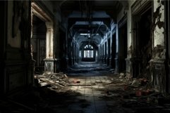 Hallway leading to a mysterious and empty room. Generate Ai Product Image 1