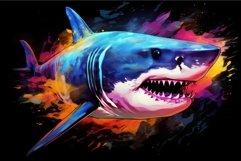 Vibrant abstract colorful 3d shark. Generate Ai Product Image 1