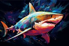 Abstract colorful 3d shark. Generate Ai Product Image 1