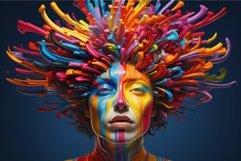 Colorful woman head. Generate Ai Product Image 1