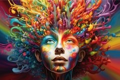 Vibrant colorful woman head. Generate Ai Product Image 1