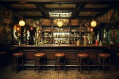 Bar interior vintage loft. Generate Ai Product Image 1