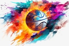 Basketball ball colorful. Generate Ai Product Image 1