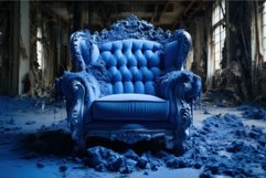 Cozy Blue armchair. Generate Ai Product Image 1