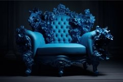 Blue armchair. Generate Ai Product Image 1