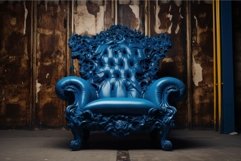 Plush Blue armchair. Generate Ai Product Image 1