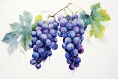 Artistic Blue grape watercolor. Generate Ai Product Image 1