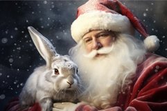 Festive Bunny santa claus. Generate Ai Product Image 1