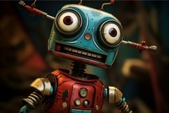 Colorful Cartoon tin robot. Generate Ai Product Image 1