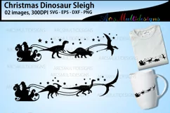 Christmas Dinosaur svg / Christmas Dinosaur sleigh Product Image 1
