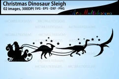 Christmas Dinosaur svg / Christmas Dinosaur sleigh Product Image 2