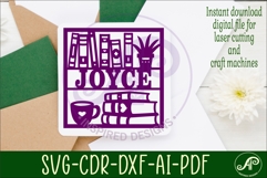 Book lovers square named wall sign or card topper svg Product Image 3