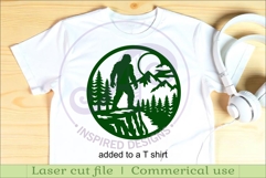 Bigfoot Moonlight Forest Wall Sign SVG Night Sasquatch Laser Product Image 3