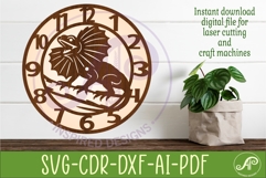 Frill Neck Lizard Clock SVG, Reptile Laser Cut Clock Design Product Image 3