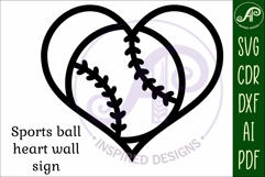 Baseball heart laser cut wall sign Product Image 3