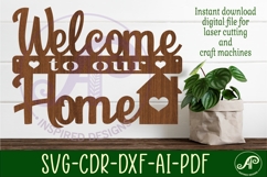 Welcome to our home wall art sign, SVG file. vector Product Image 3