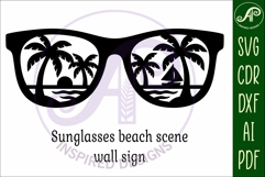 Sunglasses beach scene laser cut wall sign Product Image 3