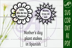 Mother&#039;s day Spanish plant stake laser engraved SVG flowers Product Image 3