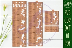 Mermaid personalized kids height chart in Metric Product Image 3