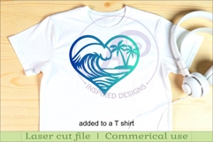 Surf wave heart wall sign, SVG file. Product Image 3