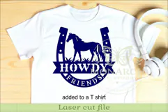 Howdy Friends Horse Sign SVG Western Ranch Decor Horseshoe Product Image 3