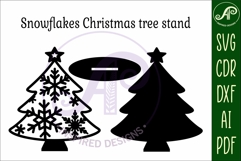 Christmas tree stand, laser cut file, snowflakes Product Image 3