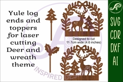 Yule log ends and toppers Christmas desert laser cut design Product Image 3