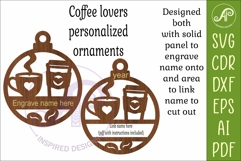 Coffee Lover Christmas Ornament Custom Name Coffee Cup Product Image 3