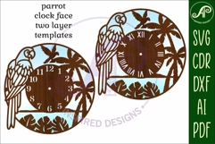 Parrot clock wall clock laser cut files Product Image 2