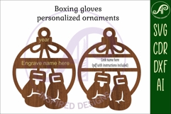 Boxing personalized Christmas Ornament SVG Product Image 3