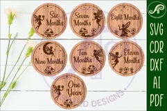 Fairy themed Baby monthly milestone discs SVG Product Image 3